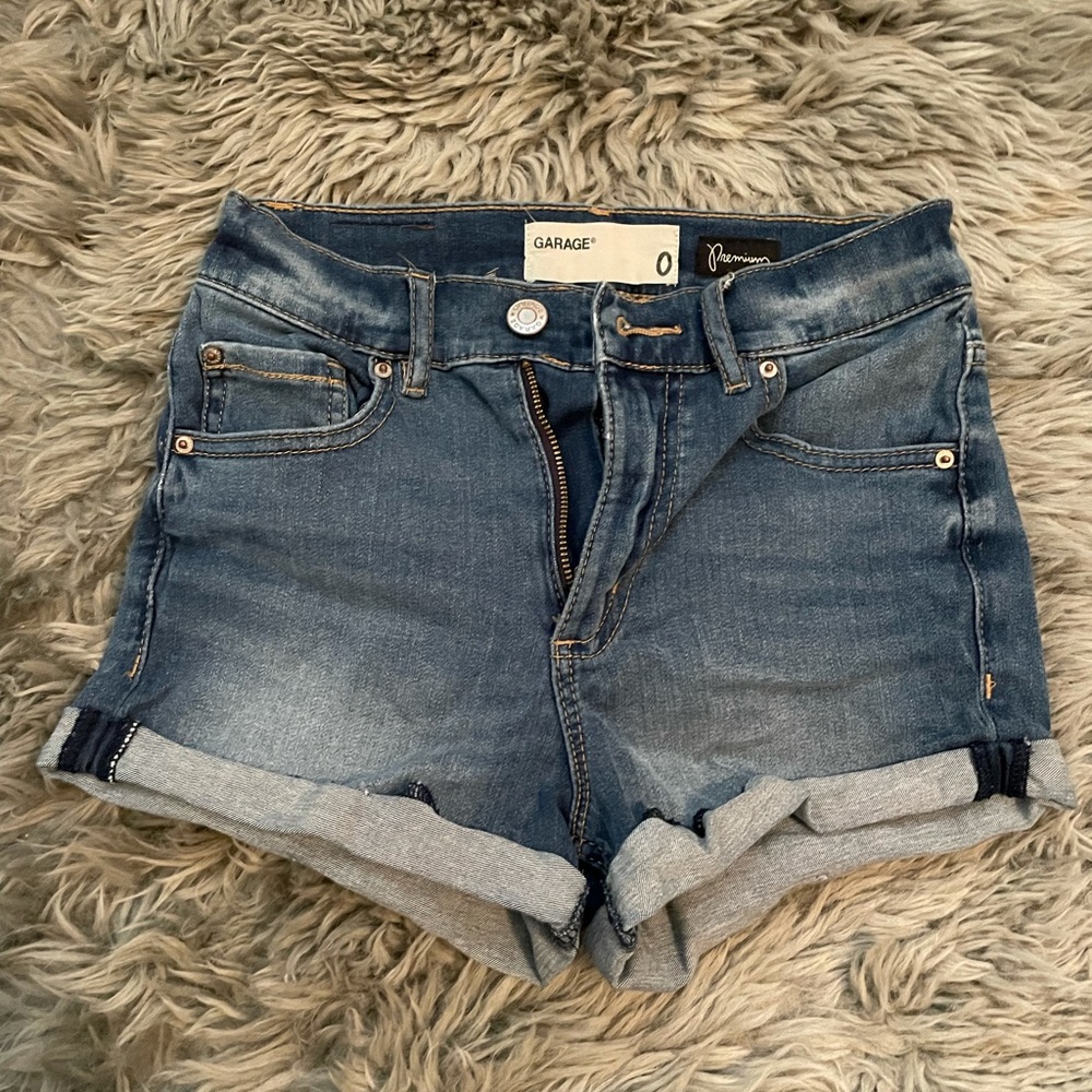 Garage High Rise Denim Shorts